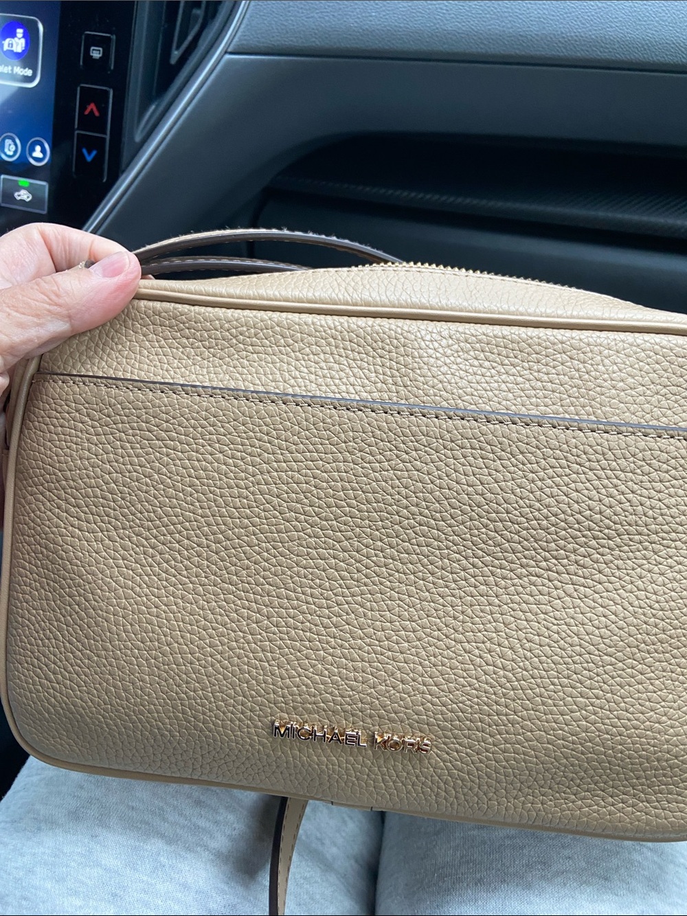 MICHAEL Michael Kors camel color Pebbled Leather Crossbody